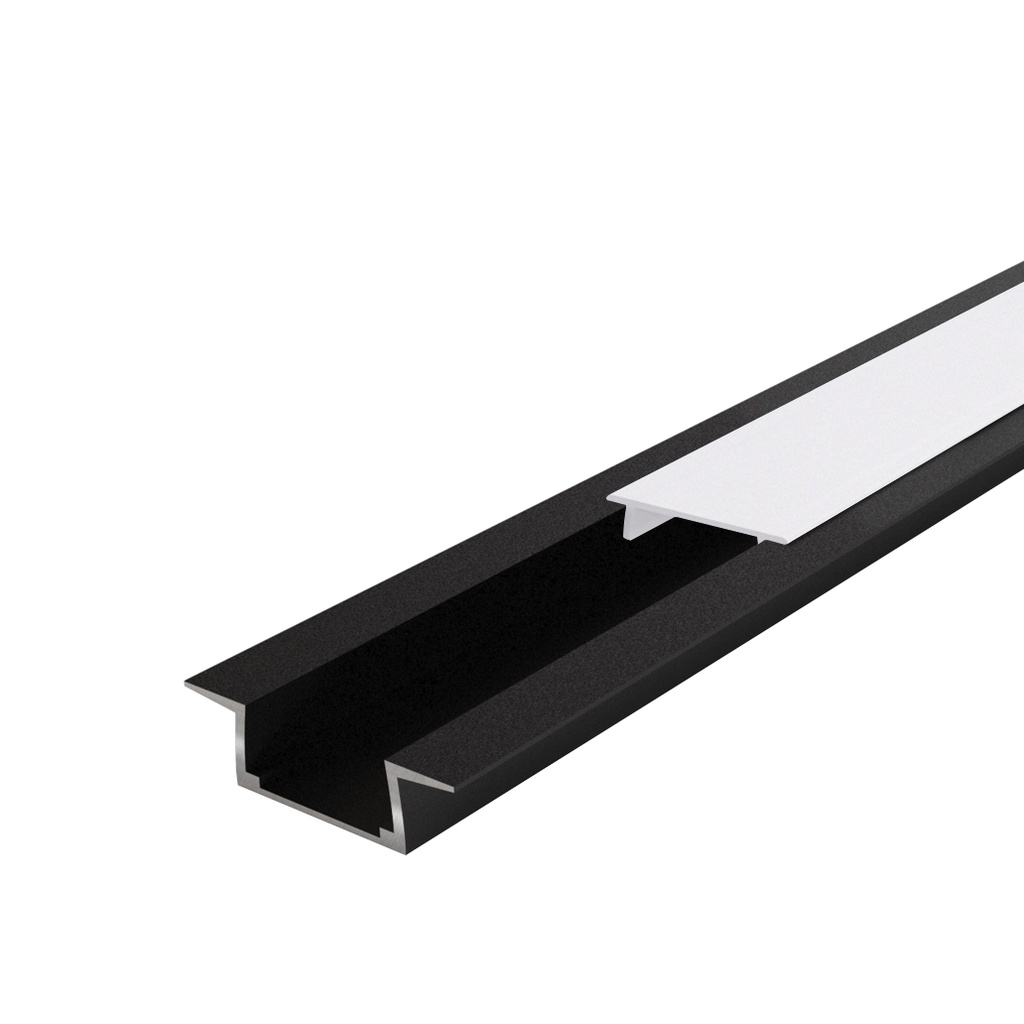 PALMA Profilé Encastré 2,9m Noir - Individuel