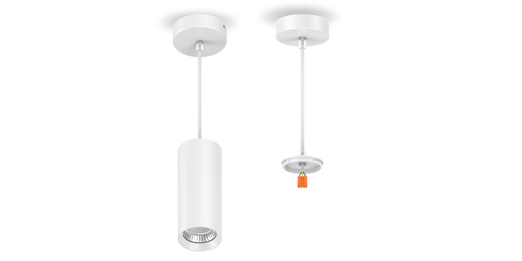 Support fixation Pendant 1m de câble Blanc pour LEO