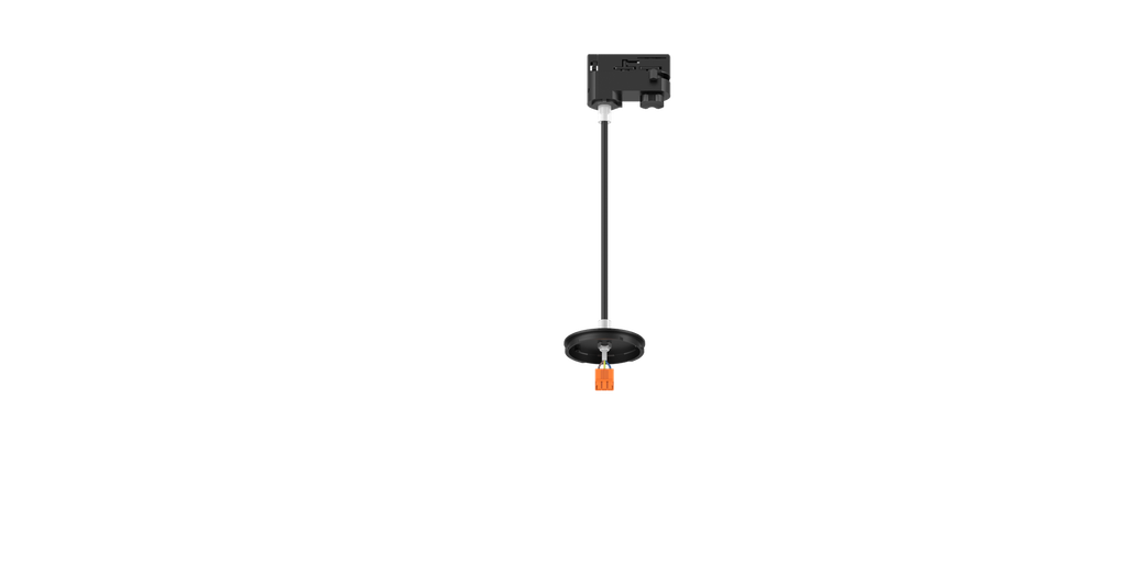 Support Pendant pour rail 3 allumages 1m de câble Noir pour LEO