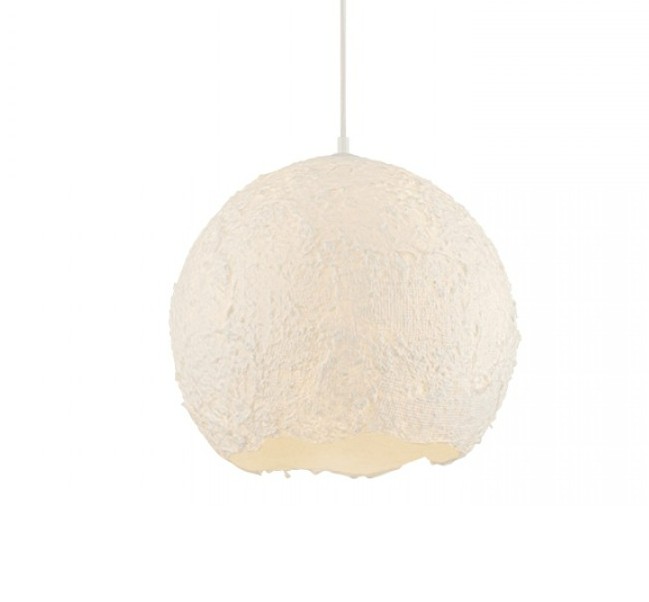 PENDANT LIGHT 1xE27 MAX 15W METAL - PAPER PULP - PLASTIC GLOBE WHITE