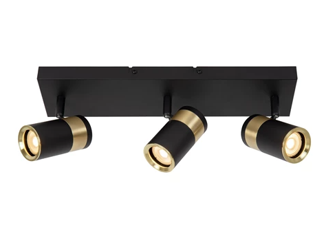 [W4L142375] GORIK Spot plafond-Noir-3xGU10-40W-Métal
