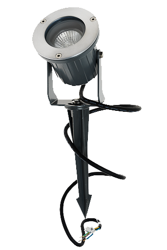 [L4Y0211] Spot de sol extérieur avec piquet rond GU10 orientable IP65 ALU