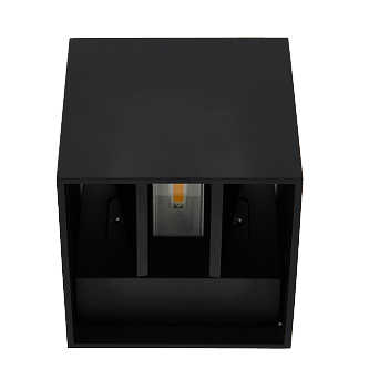 [L4Y0550B] Applique murale extérieur carré 100x100mm incl 2x3W LED 3000K en driver IP54 NOIR