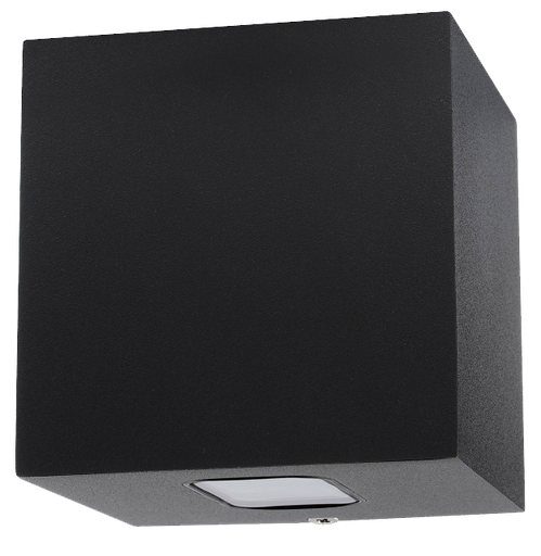 [L4Y0640] Applique murale extérieur carré 100x100mm incl 3W 3000K 50° IP65 incl driver dimmable tot 30/60% UP-light NOIR