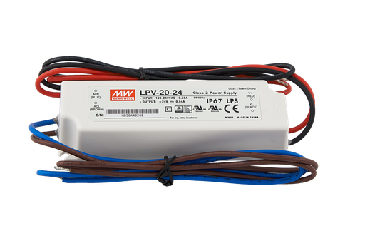 [MWLPV-20-24] MeanWell LED transfo IP67 24VDC 20W