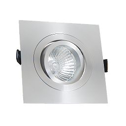 [L4Y0112] Spot encastré carré GU10/GU5,3 orientable a ressorts ALU