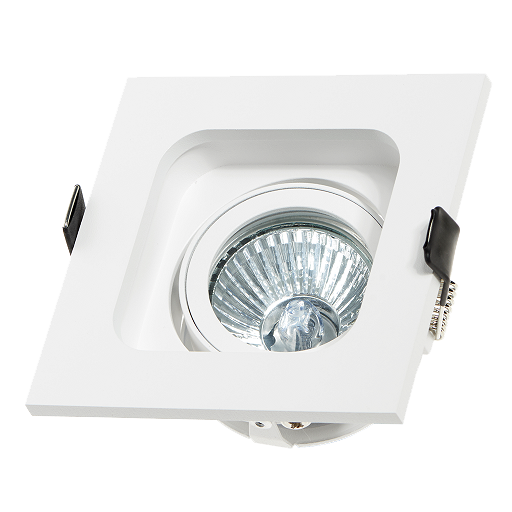 [L4Y0261W] Spot Encastré carré GU10 orientable a ressorts BLANC / BLANC