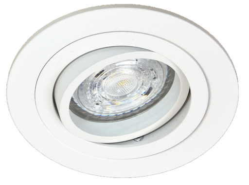 [L4Y0406W] Spot encastré rond GU10 orientable a ressorts BLANC