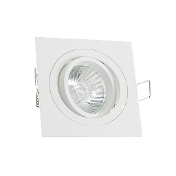 [L4Y0410W] Spot Encastré carré GU10 orientable a ressorts BLANC