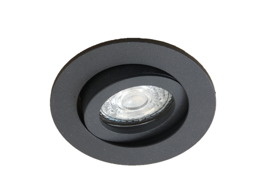 [L4Y0706B] Spot Encastré rond GU10 orientable à lamelles - découpe 70mm NOIR
