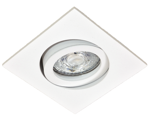 [L4Y0707W] Spot encastré carré GU10 orientable à lamelles - découpe 70mm BLANC
