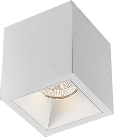 [L4Y0642W] Plafonnier apparent 8,9W 3000K CRI>80 48° 1135Lm TriacDIM 85x85x83mm BLANC