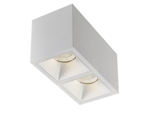 [L4Y0643W] Plafonnier apparent 2x8,9W 3000K CRI>80 48° 2x1135Lm TriacDIM 162x85x93mm BLANC