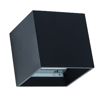 [L4YW1010B] Applique apprente carré G9 100x100mm NOIR