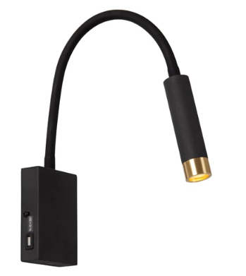 [W4L490106] ALEC Spot mural-Noir-LED Dimm.-1xG9-3W-2700K-