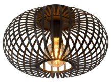[W4L496689] MANUELA Plafonnier-Noir-Ø39,5-1xE27-60W-Métal