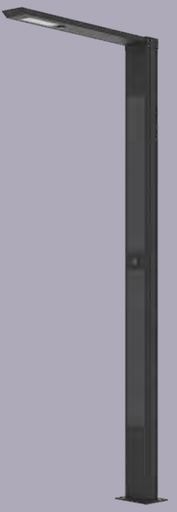 [W4L565161] [TOTEM_+6K 2700K]  Colone lumineuse en aluminium anodisé RAL 9017 / Simple feu / Hauteur de feu 3,7 m / restistance cyclonique / entraxe 300x300 / Module solaire Monocristallin Technologie TOP CON : 195 Wc /  Batterie LIFEPO4 : 730 Wh / Système intelligent de gestion D4I / Nœud Zhagha D4I de gestion à Distance / Decteur de présence Zhaga D4I en option fixation sous le luminaire 