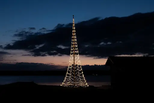 [W4L058663] Éclairage de Mât Glimma 6M - 900 LED – Guirlande Lumineuse de Noël LED Blanc Chaud