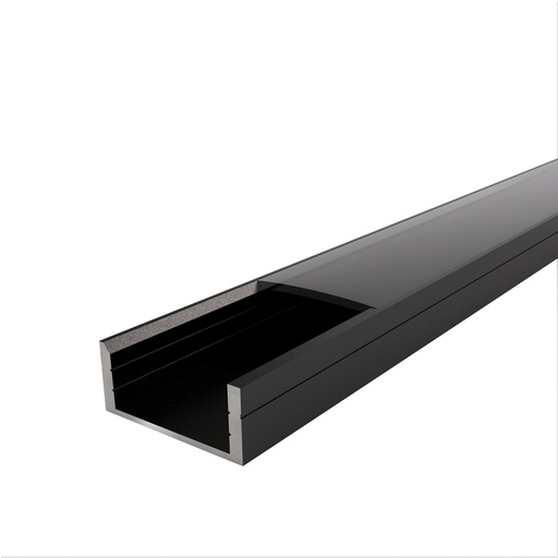 [W4L000644] DOUR Profilé Apparent 2,9m Noir avec diffuseur noir - Individuel