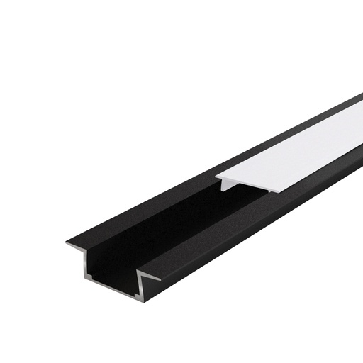 [W4L465452] PALMA Profilé Encastré 2,9m Noir - Individuel