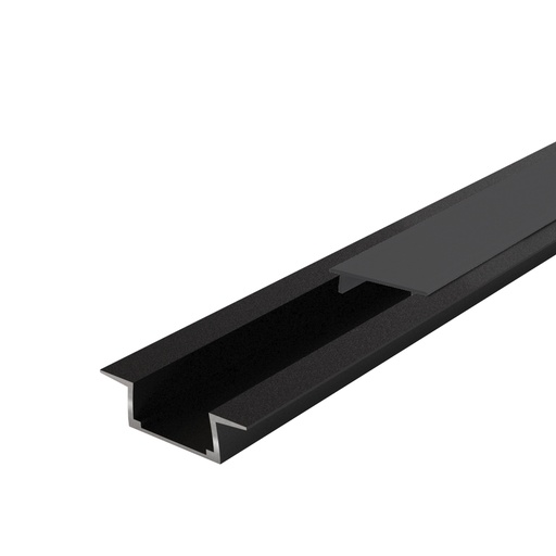 [W4L059675] PALMA Profilé Encastré 2,9m Noir avec diffuseur noir - Individuel