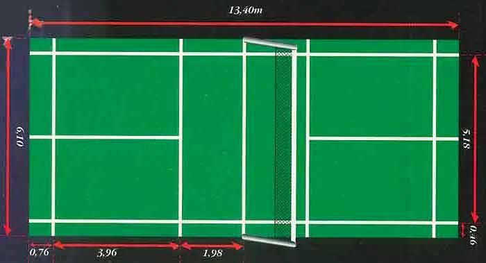 éclairage terrain de badminton